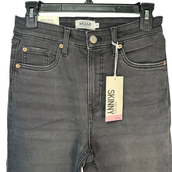 Refuge Denim Miami Black High Rise Skinny Jeans Pants Goth Punk Emo Metal Size 5 - Picture 2 of 5